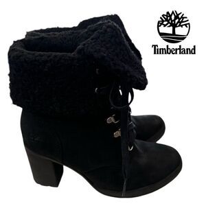TIMBERLAND Women's Camdale Black Suede Leather Boots Ankle Booties 8.5